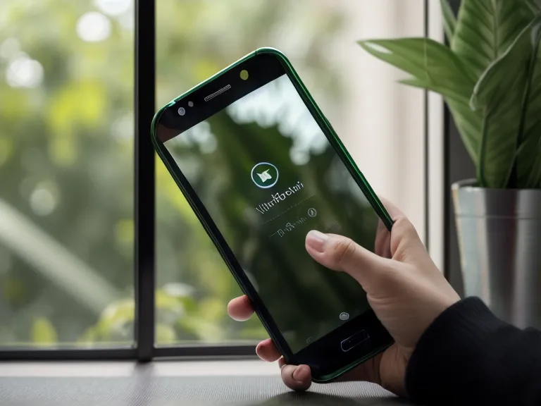 Smartphone Display mit Akku-Warnung während eines Videodrehs im Yogastudio.