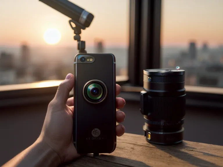 Filmemacher bearbeitet Videos am Smartphone während das Gerät geladen wird.