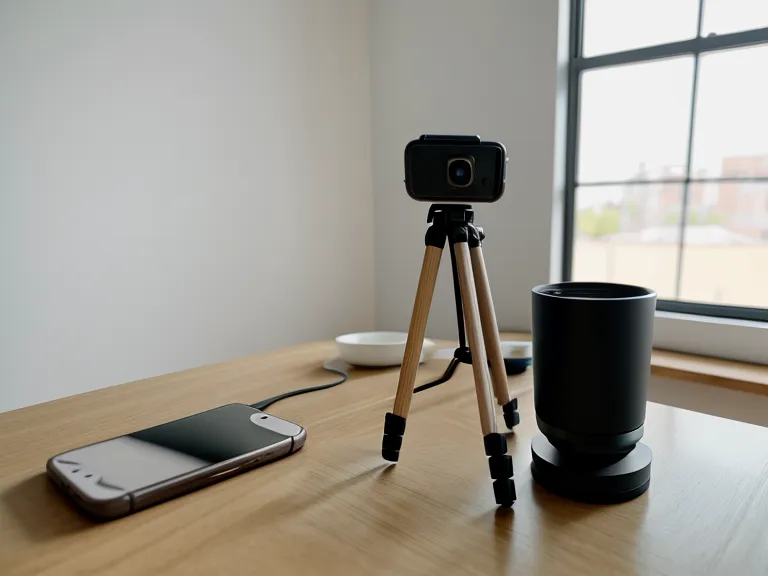 Nahaufnahme Metall-Blitzschuh-Adapter als Video-Zubehör für Smartphone-Filmmaking