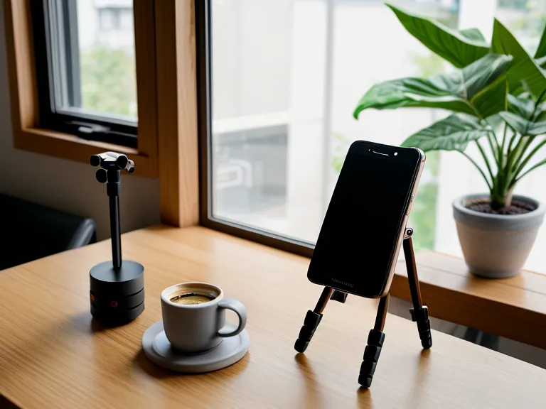 Detailaufnahme eines Smartphone Cages mit Mikrofon für professionelle Videoaufnahmen
