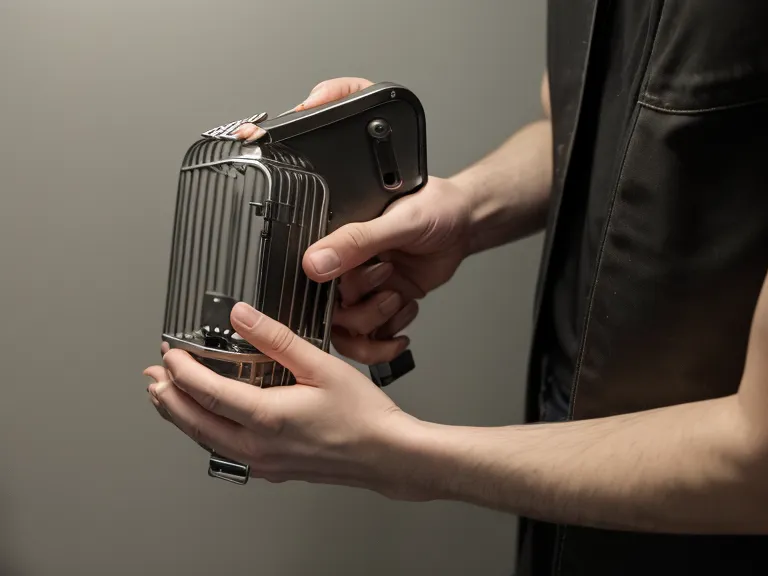 Nahaufnahme von Händen die ein Smartphone Rig stabil halten