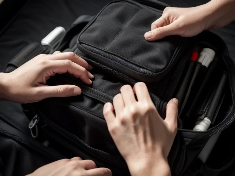 Einsetzen eines modularen Kamera-Inlays in einen Standard-Rucksack.