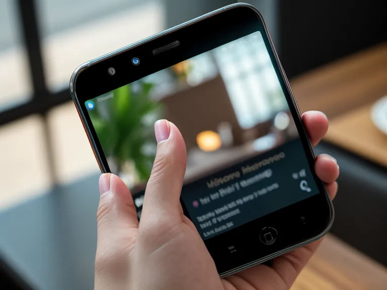 Smartphone Display mit Videoeinstellungen 4K und 24fps in einem Café