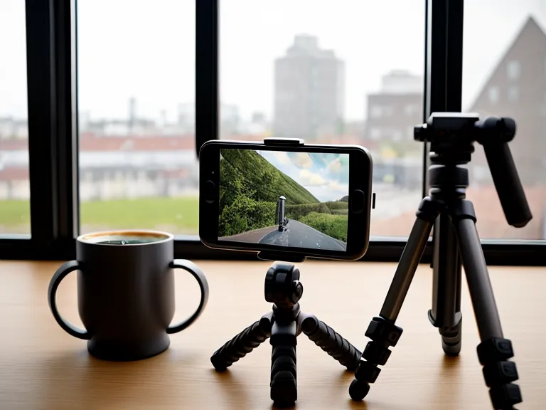 Smartphone-Display zeigt die Aufnahme eines Baristas während des Videodrehs.
