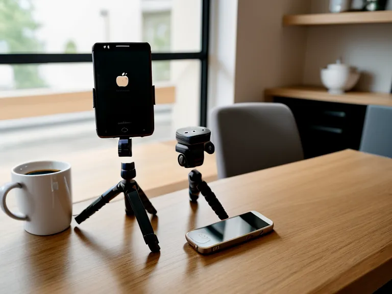 Filmemacher zeigt den Ninja Walk mit Gimbal im Yogastudio